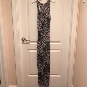 Gray cheetah print maxi dress